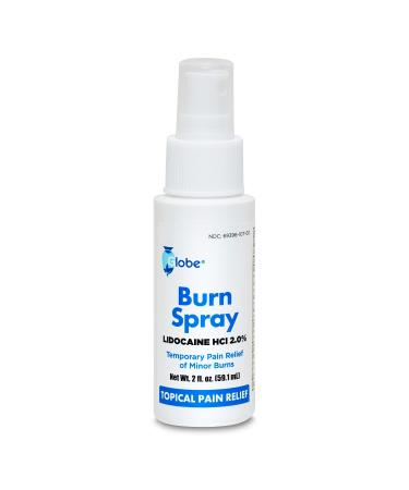 Globe Burn Spray, Lidocaine 2%. Topical Anesthetic Pain Relief and Numbing 2 oz Spray Bottle