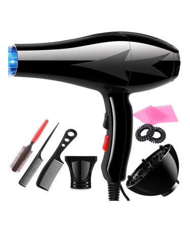 1200W Power Ionic Hair Dryer Professional Salon Dry Hair Hairdryer with Concentrator Diffuser and Comb AC Motor Fast Blow Dryers with 3 Heat 2 Speed Settings Hanging Loop for Home and Salon small gift