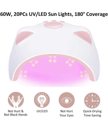 60W LED UV Nail Lamp with 3 Timers - Fast Nail Dryer Curing Lamp for Gel Polish - Auto-Sensing Digital Display - USB Power Cable Included - Buy Online on GoSupps.com