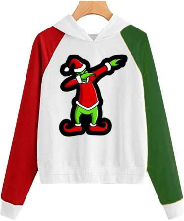 Bigfanshu Womens Dresses Christmas Print Hooded Long Sleeves Sweatshirt Pullover Tops Shirt - Buy Online on GoSupps.com