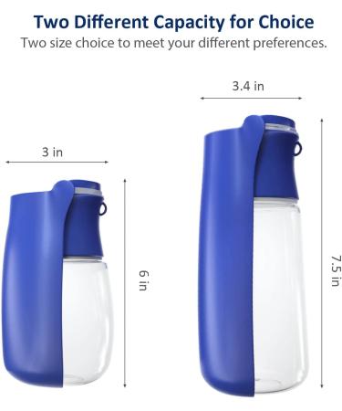 Foldable Dog Water Bottle | Travel-Friendly Dog Water Dispenser - BPA-Free, Lightweight, 12 oz - Blue - Buy Online on GoSupps.com