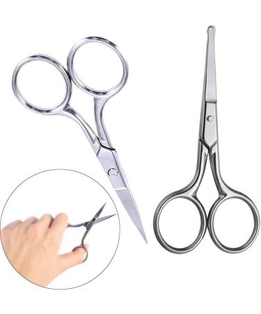 Premium Rounded Tip Hair Scissors for Mustache Eyebrows & Nose Hair Optimal Precision for Facial Grooming - Buy Online on GoSupps.com