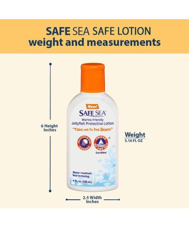 Safe Sea Anti Jellyfish Sting Lotion | Non-Toxic & Eco-Friendly | High Water Resistant | 4oz for Kids & Adults - Buy Online on GoSupps.com