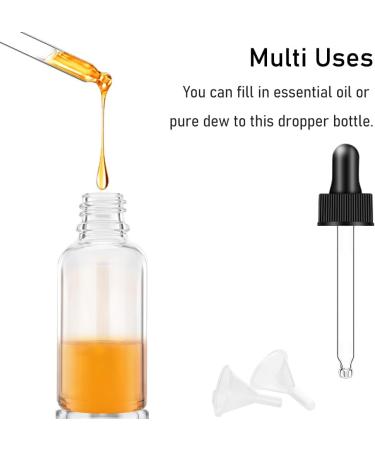 Bumobum 2 oz Clear Glass Eye Dropper Bottles for Essential Oils - 2 Pack with Labels and Funnel | Tincture Bottles 60 ml - Buy Online on GoSupps.com