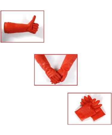 MIN-XL Waterproof Cleaning Glove - Kitchen & Household Cleaning, Dishwashing, Car Wash - Red 45CM-L - Buy Online on GoSupps.com
