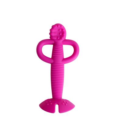 Busy Baby Teething Spoon - 2-in-1 Teether and Training Spoon for Teething Babies and Toddlers to Master Self Feeding - Dishwasher Safe - BPA Free - Made from Food Grade Silicone - Pink
