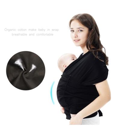 Hilabab Baby wrap Carrier Softness Organic Cotton Breathable Adjustable Strap Baby Hold Carrier for Newborn Up to 40 lbs (Black) - Buy Online on GoSupps.com