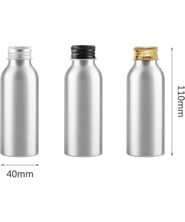 Zeoabsy 4-Pack 100ml Silver Aluminum Bottles with Gold Screw Lids - Ideal for Cosmetics Travel & Hotels - Buy Online on GoSupps.com