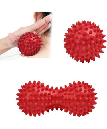 Uraqt Fascia Ball Set - Hedgehog Massage Balls for Muscle Tension Relief | Ideal for Feet Back Neck & Hands (Red) - Buy Online on GoSupps.com
