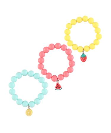 Holibanna 3pcs Children's Bracelet Kids Beaded Bracelet Girls Suit Kid Suit Fruit Bracelets for Girl Toddler Bracelet Party Favor Decor Soft Ceramic Frosted Beads Simple Gift
