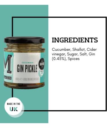 Manfood Gin Pickle 180g | Sliced Cucumbers in a Gin Flavoured Marinade| Pairs Well with Cheese or Smoked Fish - Buy Online on GoSupps.com