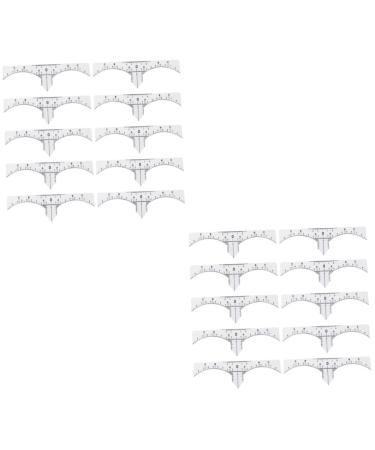 Beavorty 20 Pcs Eyebrow Guide Measure Tool Eyebrow Ruler Brow Ruler Sticker Eyebrow Stencil Disposable