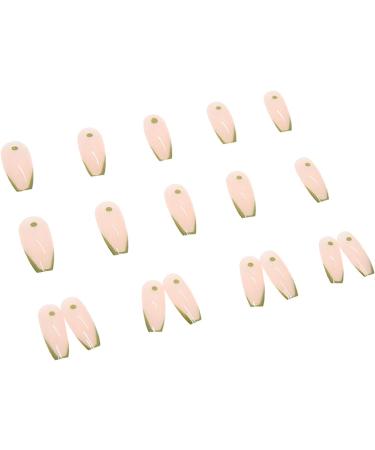 Justotry 24 Pcs Long Tender Green French Press on Nails for Women - Ballerina Stick on Nails with Glue for Nail Art Decoration - Buy Online on GoSupps.com