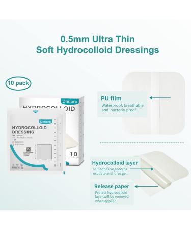 Hydrocolloid Adhesive Bandage 4'' x 4'' - Box of 10 Dressings - Buy Online on GoSupps.com
