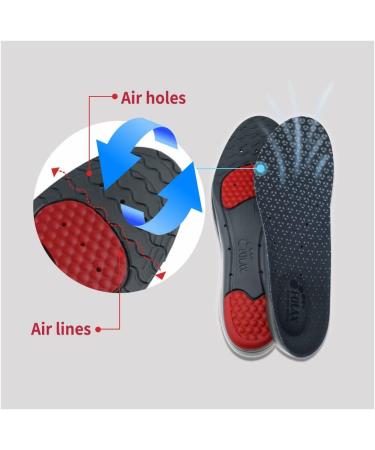 FOLAX Solid Gel Cushion Insoles - Large Size for Work & Military - Shock-Absorbing Arch Support Orthotics Inserts with Air Memory Foam - Buy Online on GoSupps.com