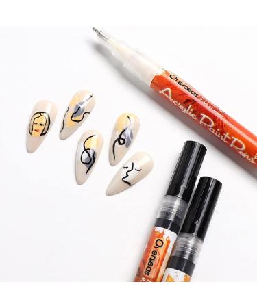 Ikasus Nail Graffiti Pen - Fast-Drying Nail Art Painting Tool for Acrylic Natural & Gel Nails - Black DIY Nail Beauty Pencil - Buy Online on GoSupps.com