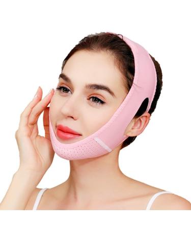 V Line Lifting Mask - Face Mask  Reusable Double Chin Reducer - Chin Mask Lift  Face Lifting Belt  Chin Strap for Double Chin for Women PINK