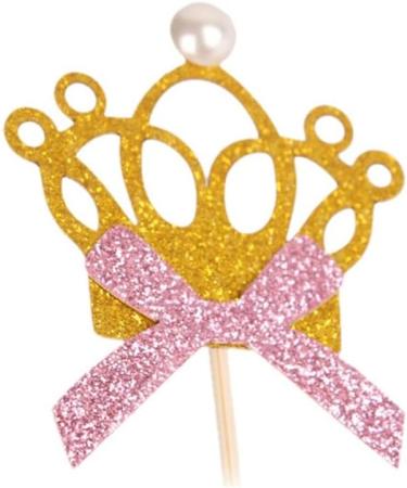 12PCS Birthday Cake Glitter Topper - Decoration Crown Small Cupcake Pick - Buy Online on GoSupps.com