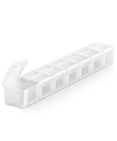 Sukuos Extra Large Pill Organizer Weekly Pill Box Pill Case with Clear Lid Arthritis Friendly Medicine Organizer for Vitamins Fish Oils or Supplements BPA Free Medicine Organizer Easy to Clean White