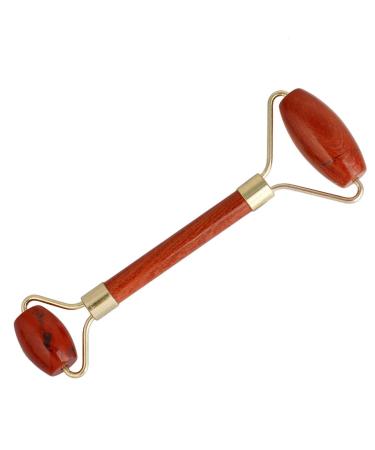 Rockcloud Natural Crystal Stone Roller Massager - Double Neck & Face Anti-Aging Tool | Red Jasper for Wrinkle Healing & Slimming Skincare - Buy Online on GoSupps.com