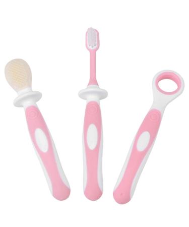 Buy BPA-Free Baby Toothbrush & Tongue Cleaner Set for 0-36 Months - Pink | Oral Care for Infants & Toddlers - International Shipping Available - Buy Online on GoSupps.com