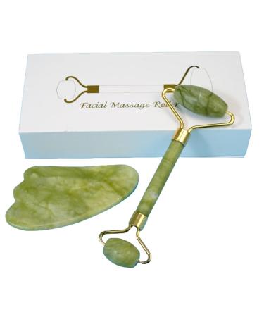 Gua Sha Facial Tools & Jade Roller Set for Skin Care Guasha Tool for Face Gua Sha Stone Self Care Gift for Woman Man