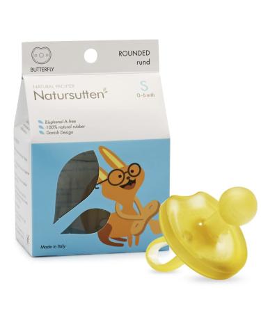 Natursutten Pacifiers 0-6 Months - 1-Pack Butterfly Shield Orthodontic Nipple Natural Rubber Safe & Soft BPA-Free Pacifiers for Breastfeeding Babies - Newborn Pacifiers Made in Italy