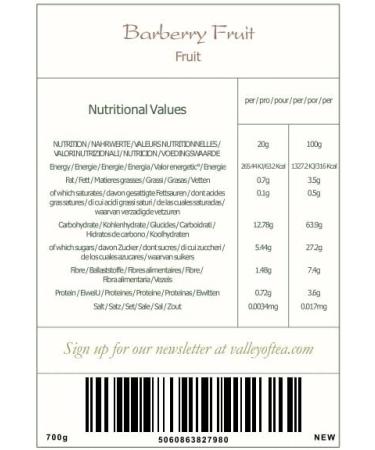 Barberry Dried Fruit Berries - Barberries - Bilberries 700g - Buy Online on GoSupps.com
