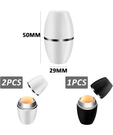 3 short round volcanic stone sticks oil-absorbing face roller for oily skin with volcanic stone roller facial roller cleansing face facial care tool reusable (multi-color) - Buy Online on GoSupps.com