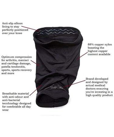 Doctor Developed Copper Knee Brace & Compression Sleeve + Handbook - Relief for Arthritis, Tendonitis, Injury Recovery - Knee Support for Running & Weightlifting - X-Large - Buy Online on GoSupps.com