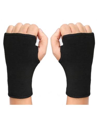 JUSDIQIR Palm Brace Wrist Support Sleeves (1 Pair)  Everyday Use Wrist Brace  Compression Carpal Tunnel for Wrist Pain Relief  Fitness Gloves  Sports Glove  Wrist Brace for Men and Women (Black)