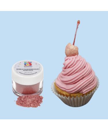 Blacksherbet Rose Gold Luster Dust Edible - 5g for Cake Decorating, Desserts & Cupcakes | Food Grade Shimmer & Glitter - Kosher Certified - Buy Online on GoSupps.com