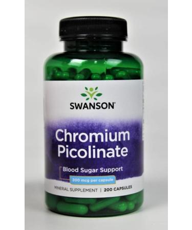 Swanson Chromium Picolinate 200 mcg - 2 Pack (200 Capsules) for Blood Sugar Support - Buy Online on GoSupps.com