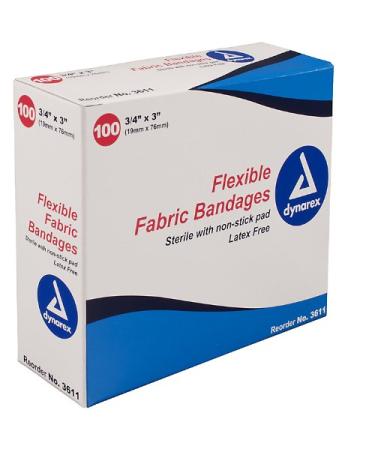 Dynarex Adhesive Fabric Bandage  3 Inches X 3 Inches Sterile  4 Wing  50 Count 50 Count (Pack of 1) - Buy Online on GoSupps.com