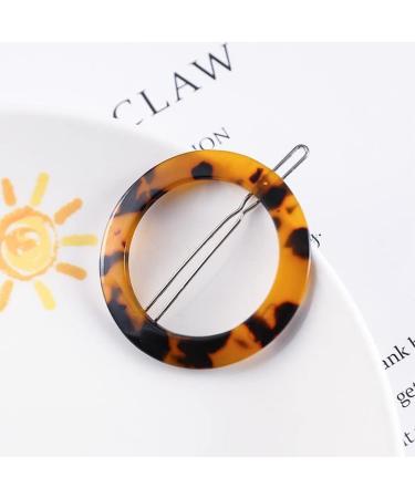 LEEQBCR 4 Pieces Acrylic Resin Geometric Hair Pins Round Leopard Print Hair Pins silver One size - Buy Online on GoSupps.com