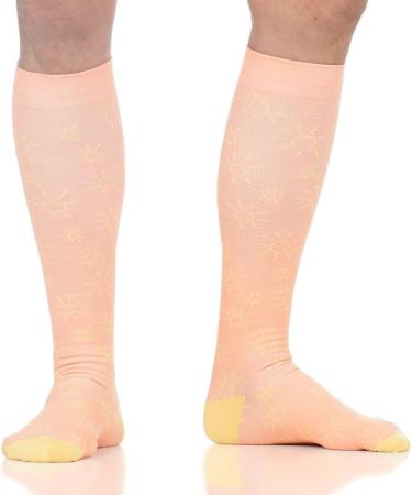 Buy VIM & VIGR Nylon 20-30 mmHg Graduated Compression Socks - Clementine Sunnies (Large/X-Large) | Best International Shipping - Buy Online on GoSupps.com