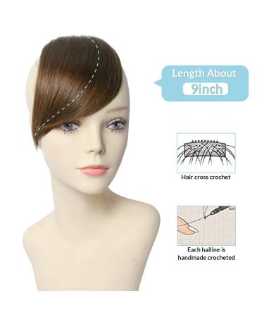 Shinon Thick Side Bangs Clip in Real Human Hair Fringe Extensions - Light Brown - Buy Online on GoSupps.com