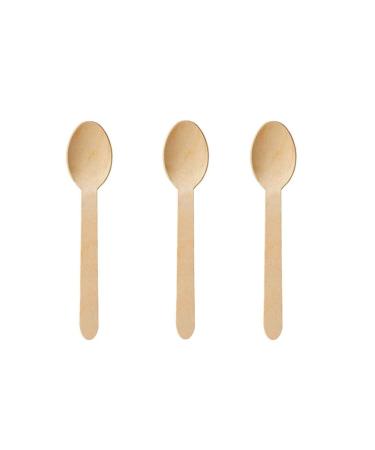 100 PCS Disposable Compostable Wooden Spoons 100 PCS 6 inch Biodegradable Natural Wooden Spoon
