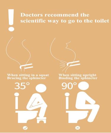 Bamboo Toilet Stool for Adults - Non-Slip Bathroom Poop Stool - Original Simple Design for Healthy & Portable Use - Brown, One Size - Buy Online on GoSupps.com