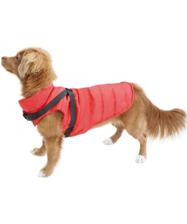 Eastlion Winter Dog Coat | Warm Waterproof Jacket for Puppies | Red Dog Clothing Vest with D-Ring | Size MM - Buy Online on GoSupps.com