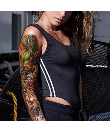 Colorful Sleeve Tattoos Stickers | Full Arm Temporary Tattoos for Kids & Women | 12-Sheet Pack - Buy Online on GoSupps.com