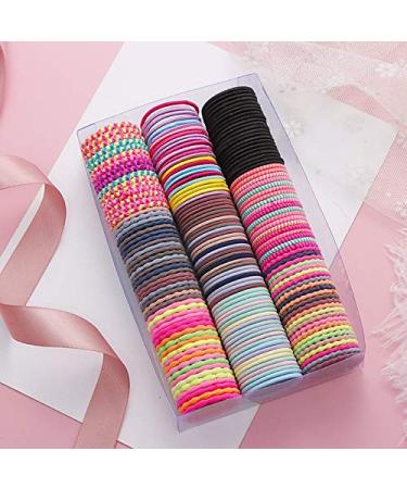 50 PCS Colorful Baby Hair Ties Elastic Hair Bands Soft Scrunchies Hair Ties for Girls Kids Multicolor Small Rubber Bands Elastic Ponytail Holders for Women Girls