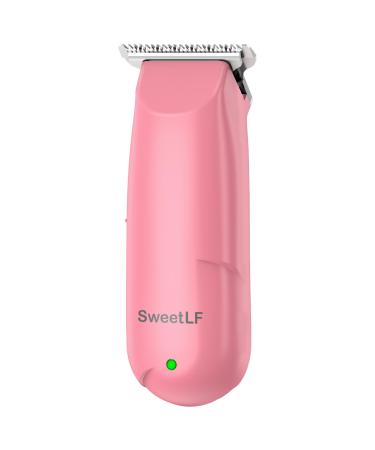 SWEETLF Hair Clippers Silent Cordless Hair Trimmer Mini Hair Cutting Kit with 3 Guide Combs Portable & USB Rechargeable Haircut Clippers for Men Women Kids (Milky White) (Pink)