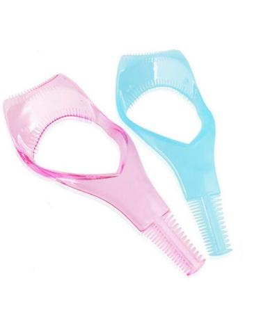 2Pcs Pink Blue 3-in-1 Makeup Eyelash Tools - Mascara Protector Applicator & Comb | Perfect Cosmetic Tool for Upper & Lower Lashes - Buy Online on GoSupps.com