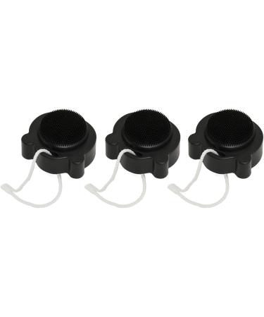 Facial Cleansing Brush Exfoliating Face Scrubber Ergonomic Handle Silicone for Daily (Black) - Buy Online on GoSupps.com