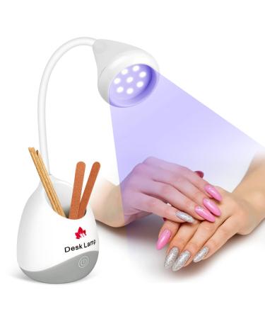 36W LED UV Nail Lamp  Rotatable Gooseneck Flash Cure Light for Nails  Hands Free Mini Lotus Nail Light Nail Dryer with Brush Holder Quick Dry Nail Curing Lamp for Home DIY& Salon Manicure Decor