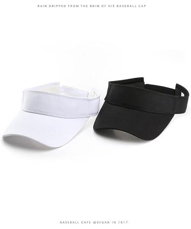 Adjustable Sport Sun Visor Hat for Women Men - Black+White Baseball Cap for Running & Tennis - Buy Online on GoSupps.com