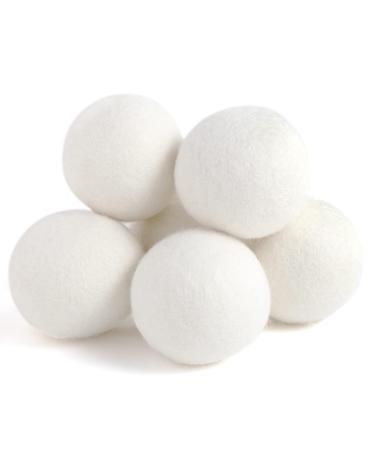 Woolly Molly Wool Dryer Balls, XL 6-Pack Organic Reusable Laundry Balls, Fineness Halfbred Grade New Zealand Wool, Lasts up to 1200 Loads, Saving Energy & Time, Fabric Softener, Anti Static, Lint Free