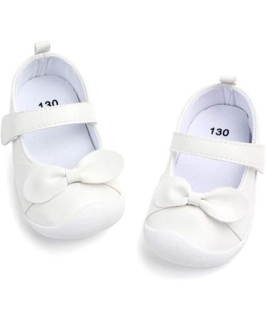 LACOFIA Baby Girls Mary Jane Flats - Infant Anti-Slip First Walking Shoes - Size 3 UK Child - White - Buy Online on GoSupps.com