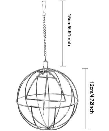 Fewao Stainless Rabbits Feeding Grass Ball Sphere Treat Hay Feeder Dispenser Hanging Ball Rabbit Chinchilla Guinea Pig Chicken Toys for Small Animals - Buy Online on GoSupps.com
